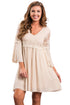 Sexy Nude Dreamy Lace Top Elegant Swing Dress